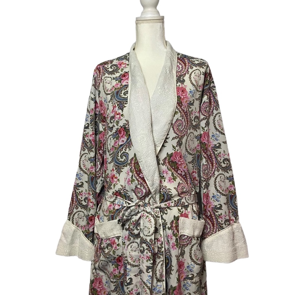 Vintage Victoria’s Secret Rose Robe Gold Label Long Paisley 90s Fairy Y2K Robe